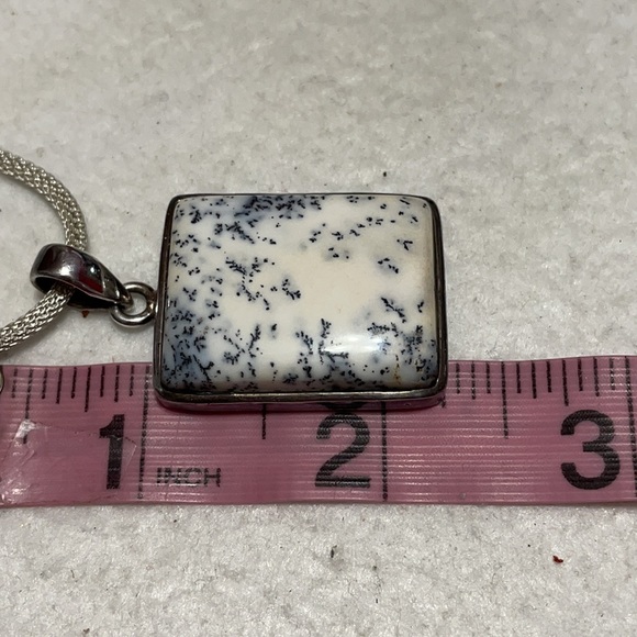Dendritic Jasper and sterling pendant on 18” sterling chain - Picture 11 of 12